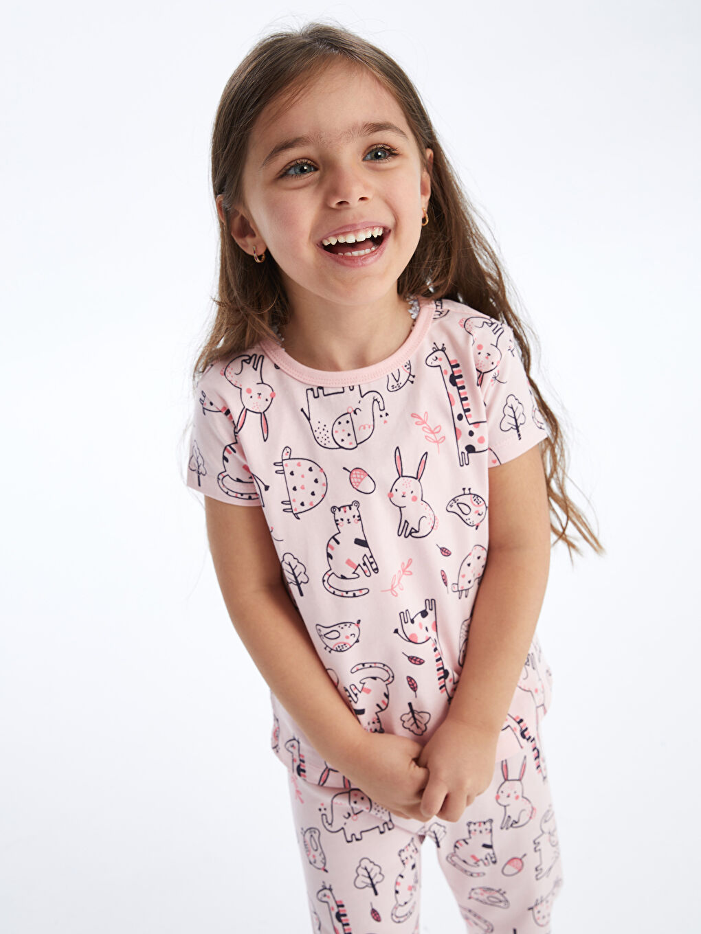 Pembe Bisiklet Yaka Baskılı Kız Bebek Pijama Takımı-2