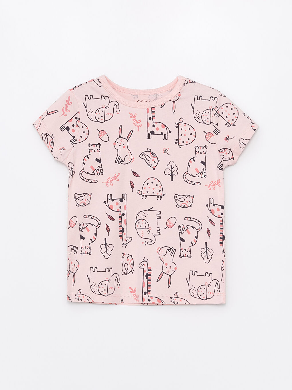 Pembe Bisiklet Yaka Baskılı Kız Bebek Pijama Takımı-4