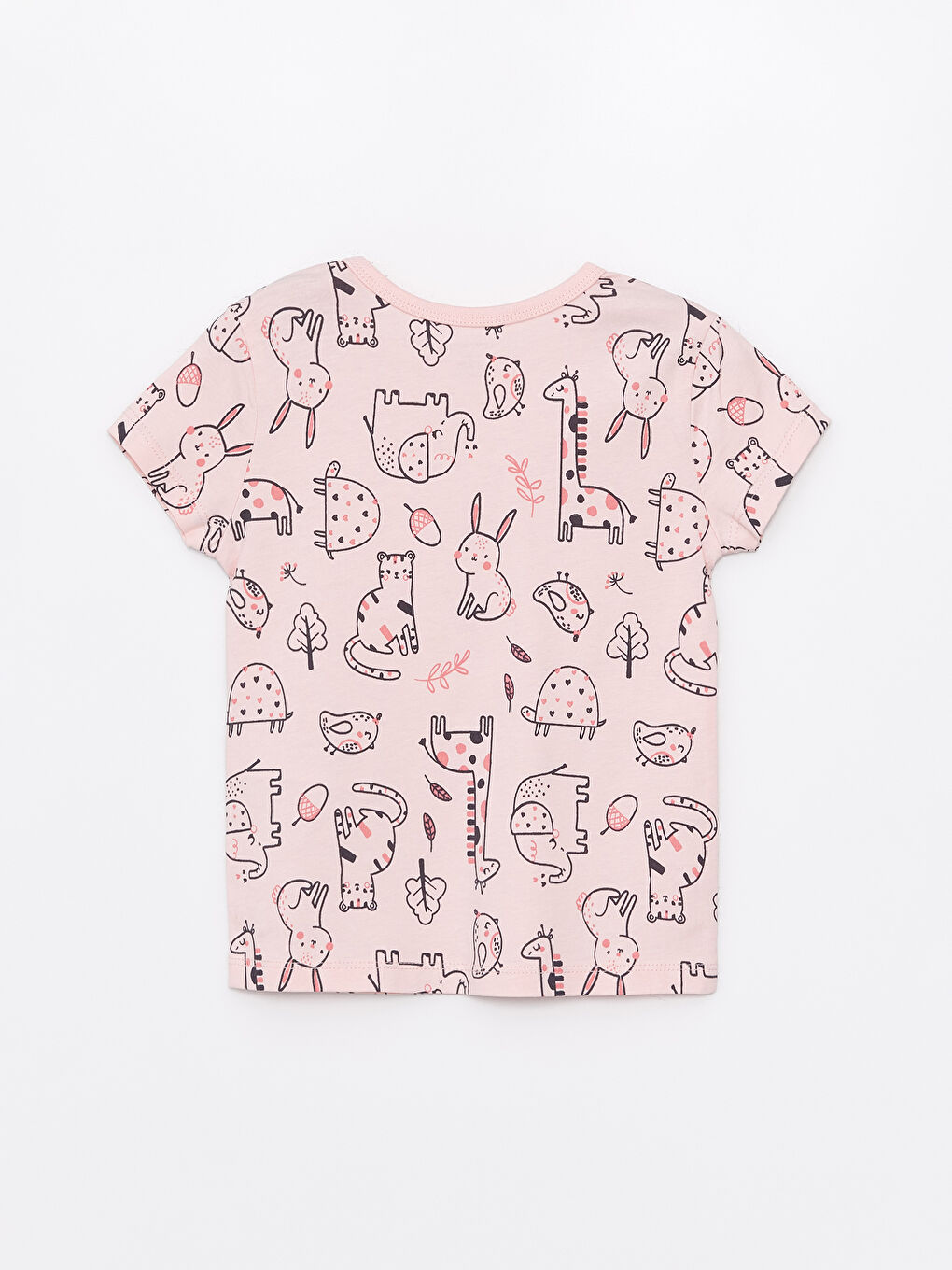 Pembe Bisiklet Yaka Baskılı Kız Bebek Pijama Takımı-5