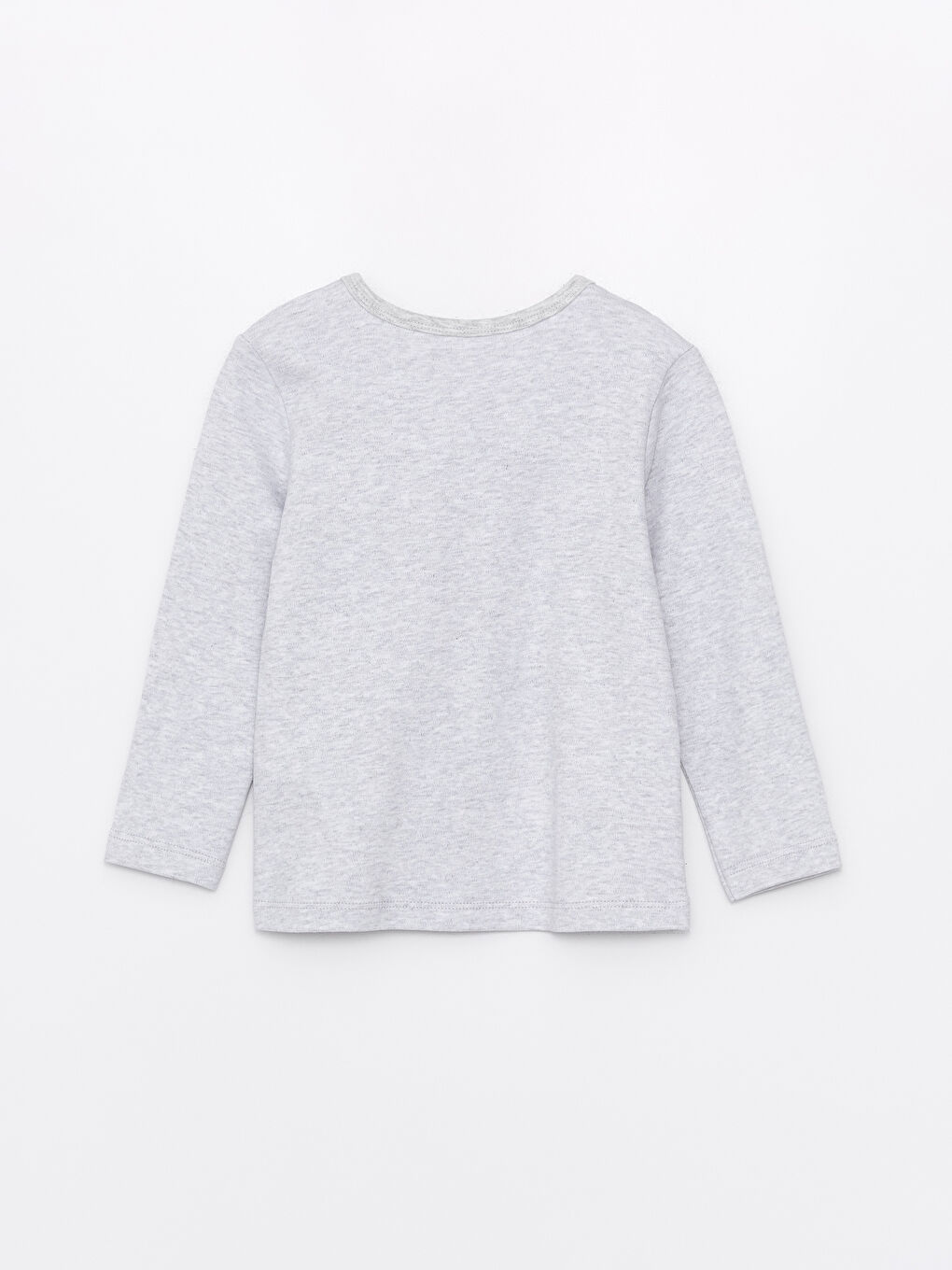 Beyaz Bisiklet Yaka Uzun Kollu Desenli Erkek Bebek Pijama Üst-1