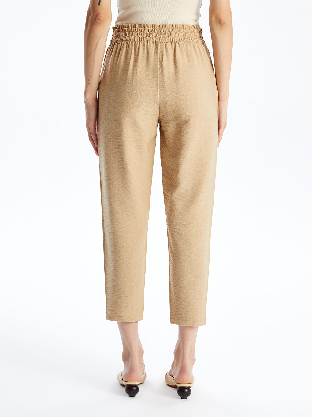Elasticated Waist Regular Fit Women's Trousers -S4IQ96Z8-YCB