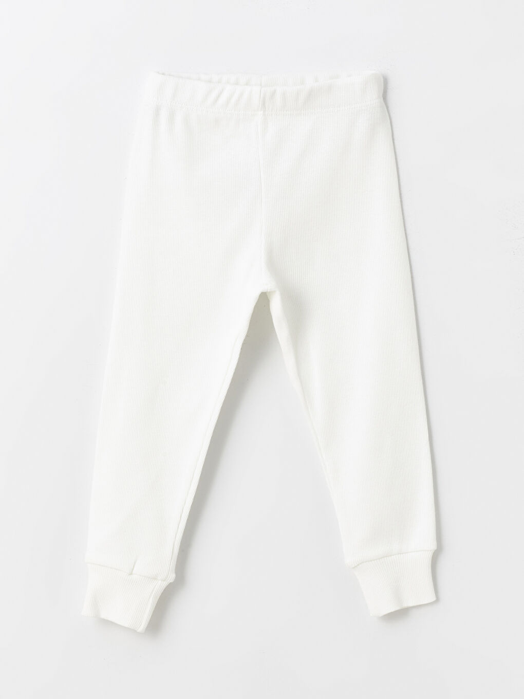 Ekru Bisiklet Yaka Uzun Kollu Kız Bebek Pijama Takımı-4