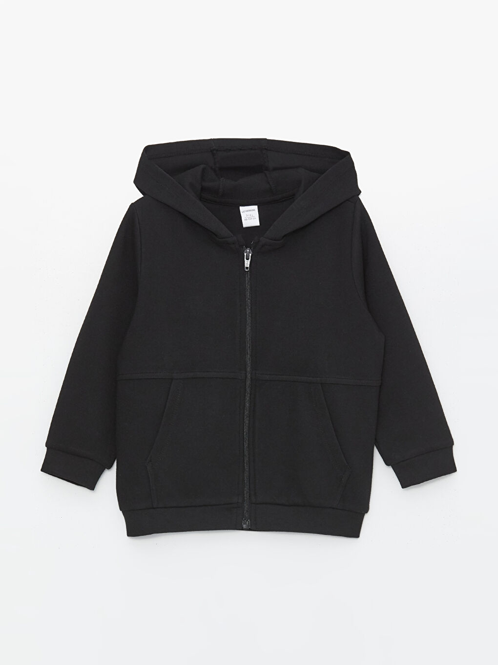 LCW Kids Siyah Kapüşonlu Uzun Kollu Erkek Bebek Fermuarlı Sweatshirt
