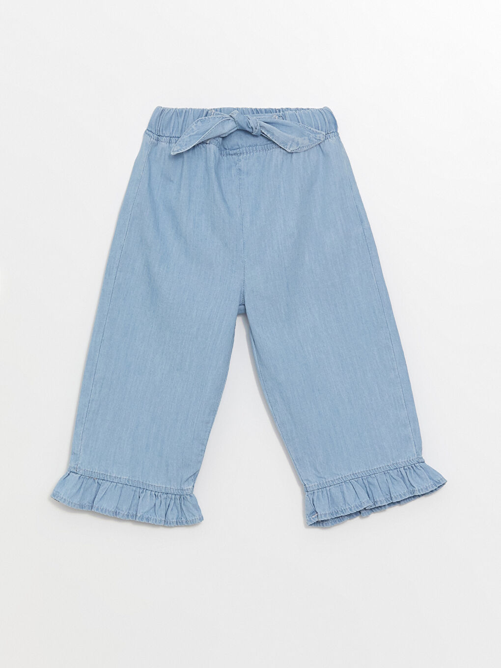 LCW baby Açık İndigo Rodeo Beli Lastikli Kız Bebek Jean Pantolon - 1