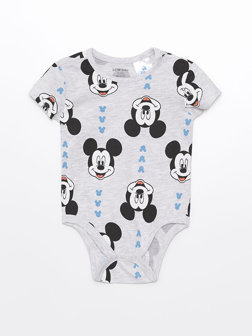 LCW baby Bisiklet Yaka Kısa Kollu Mickey Mouse Baskılı Erkek Bebek Tulum -S4IS02Z1-RTV