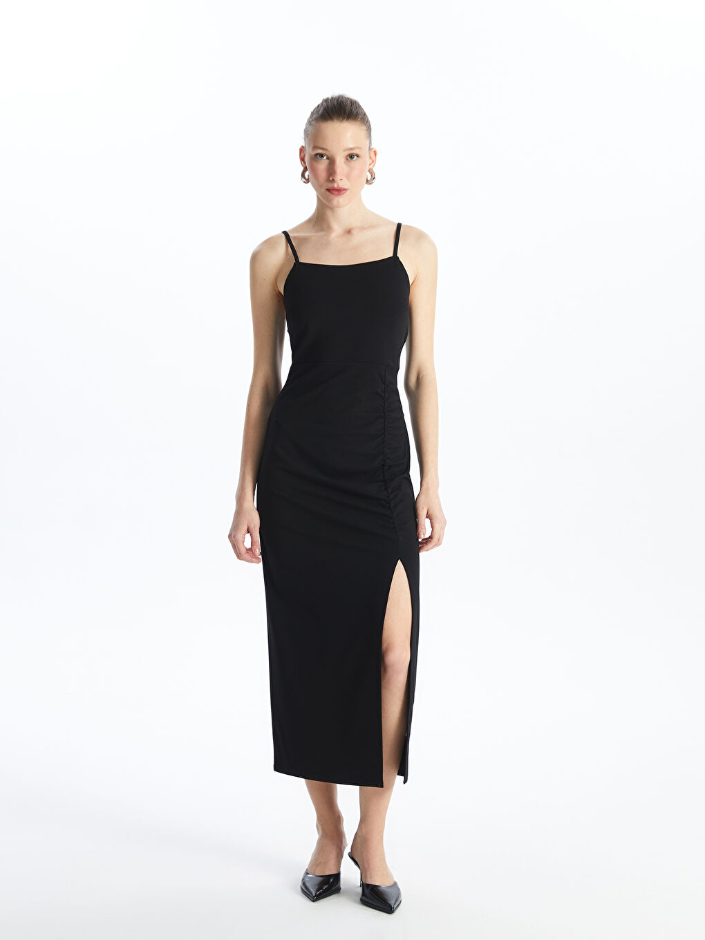 U Neck Plain Strappy Women's Dress -S4IS21Z8-CVL
