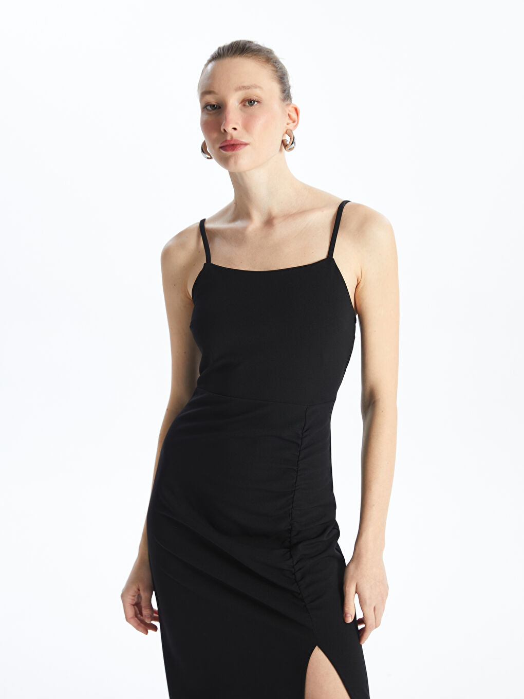U Neck Plain Strappy Women's Dress -S4IS21Z8-CVL