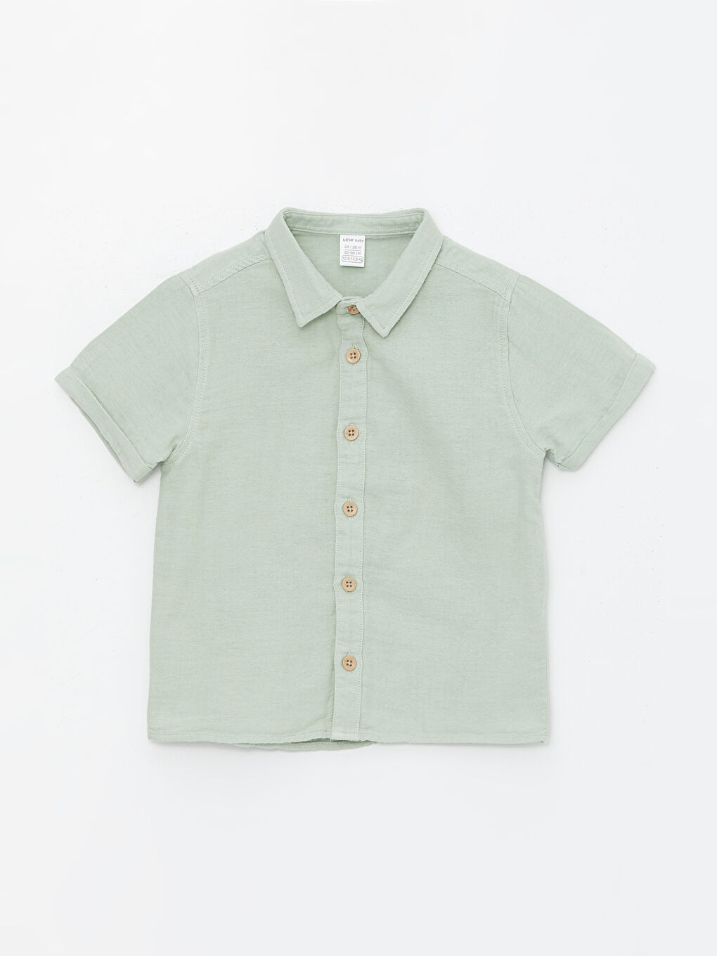 Yeşil Kısa Kollu Basic Erkek Bebek Gömlek