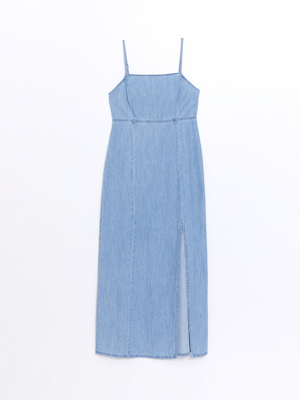 LCW Vision Square Collar Plain Strappy Women's Denim Dress -S4IS52Z8-311