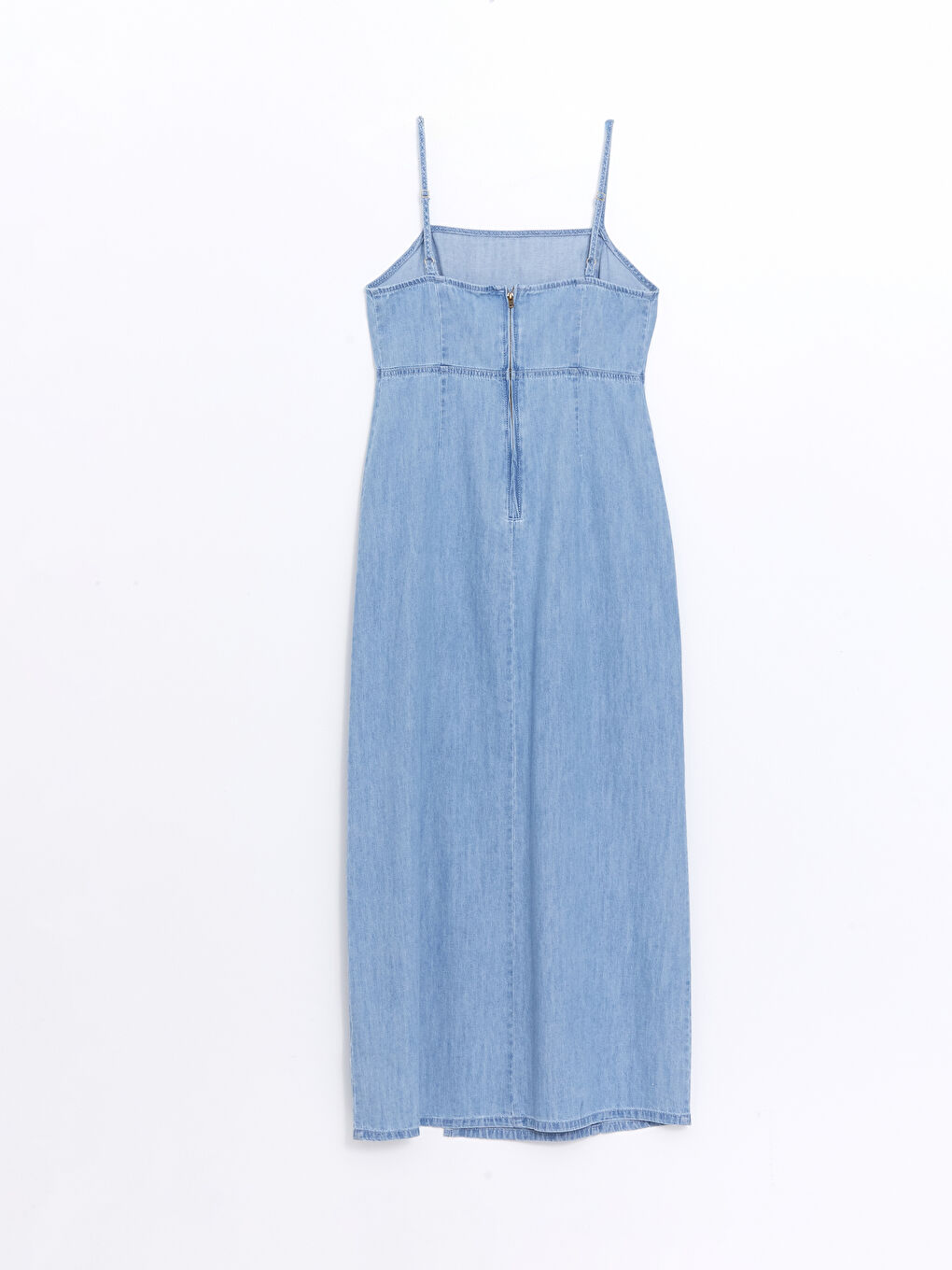 LCW Vision Square Collar Plain Strappy Women's Denim Dress -S4IS52Z8-311