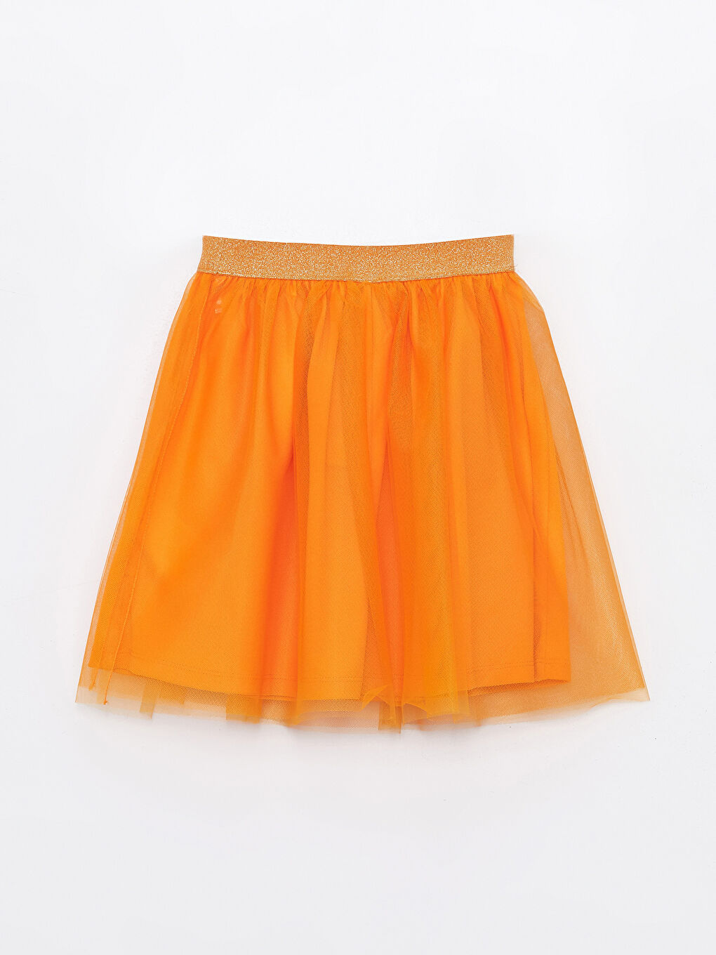 Turuncu Beli Lastikli Kız Çocuk Tütü Etek-1