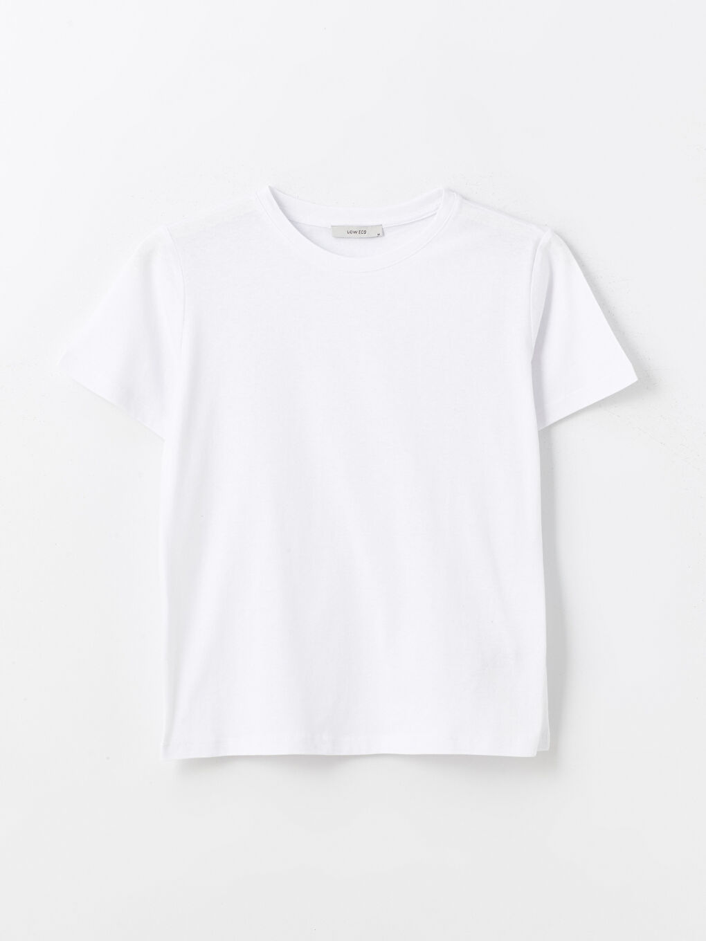 მრგვალი საყელო უბრალო მოკლე სახელო ქალებისთვის მაისური-5