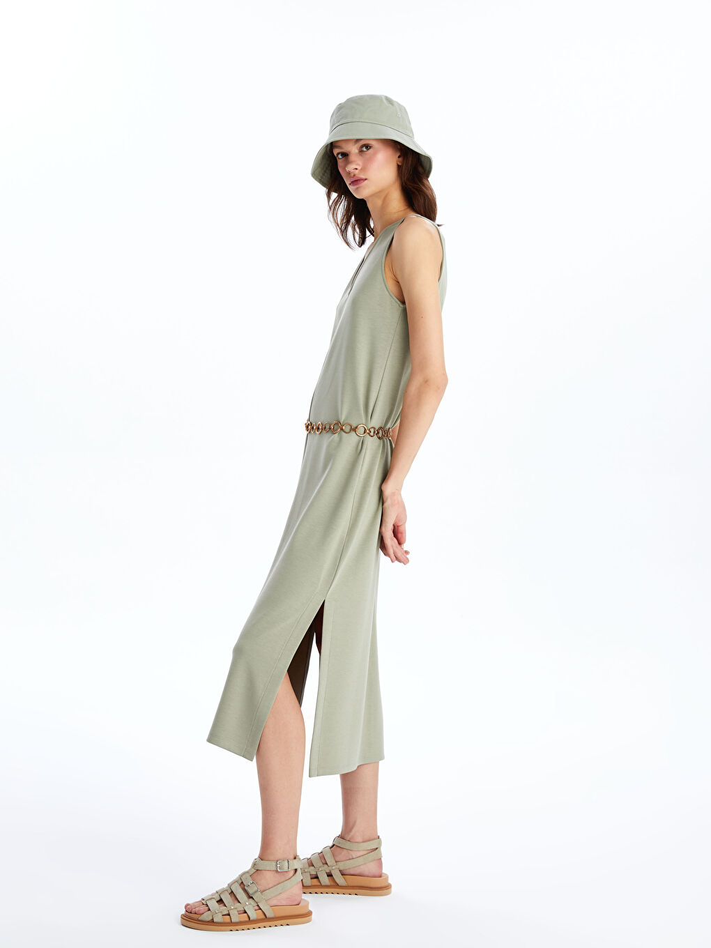 Women's V Neck Regular Dress -S4IT25Z8-GX5