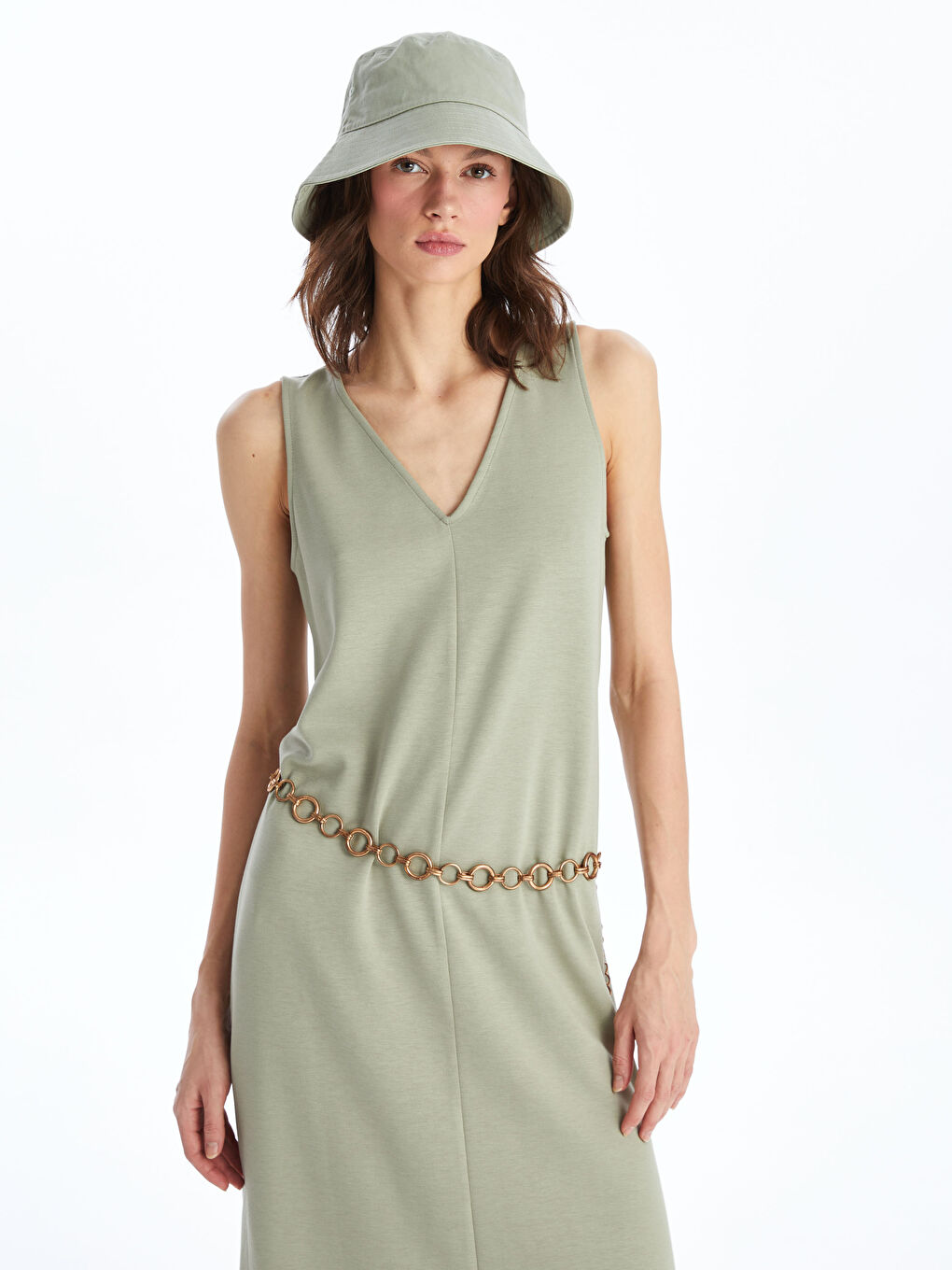 Women's V Neck Regular Dress -S4IT25Z8-GX5