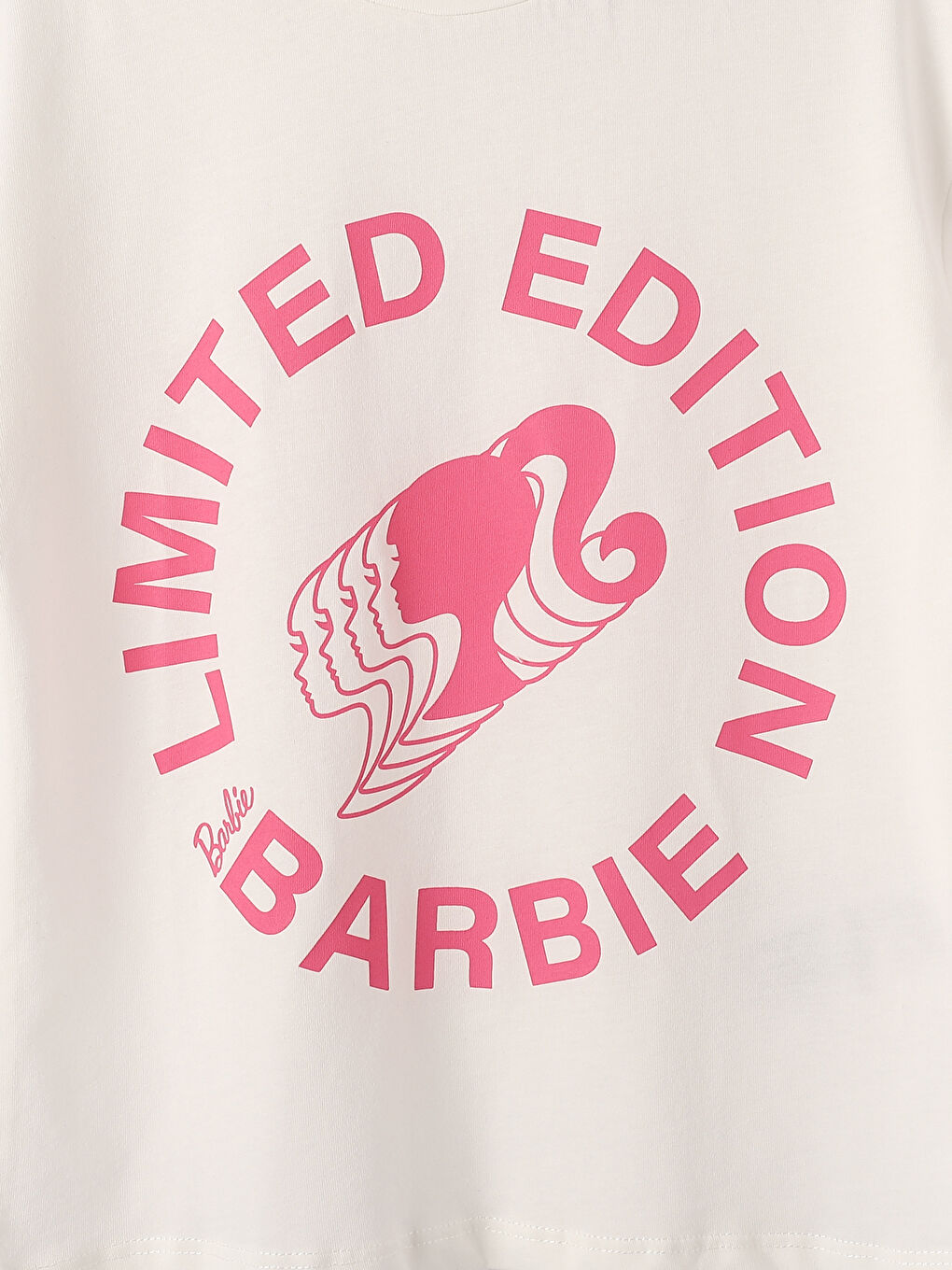 Crew Neck Barbie Printed Short Sleeve Girls' T-Shirt-2