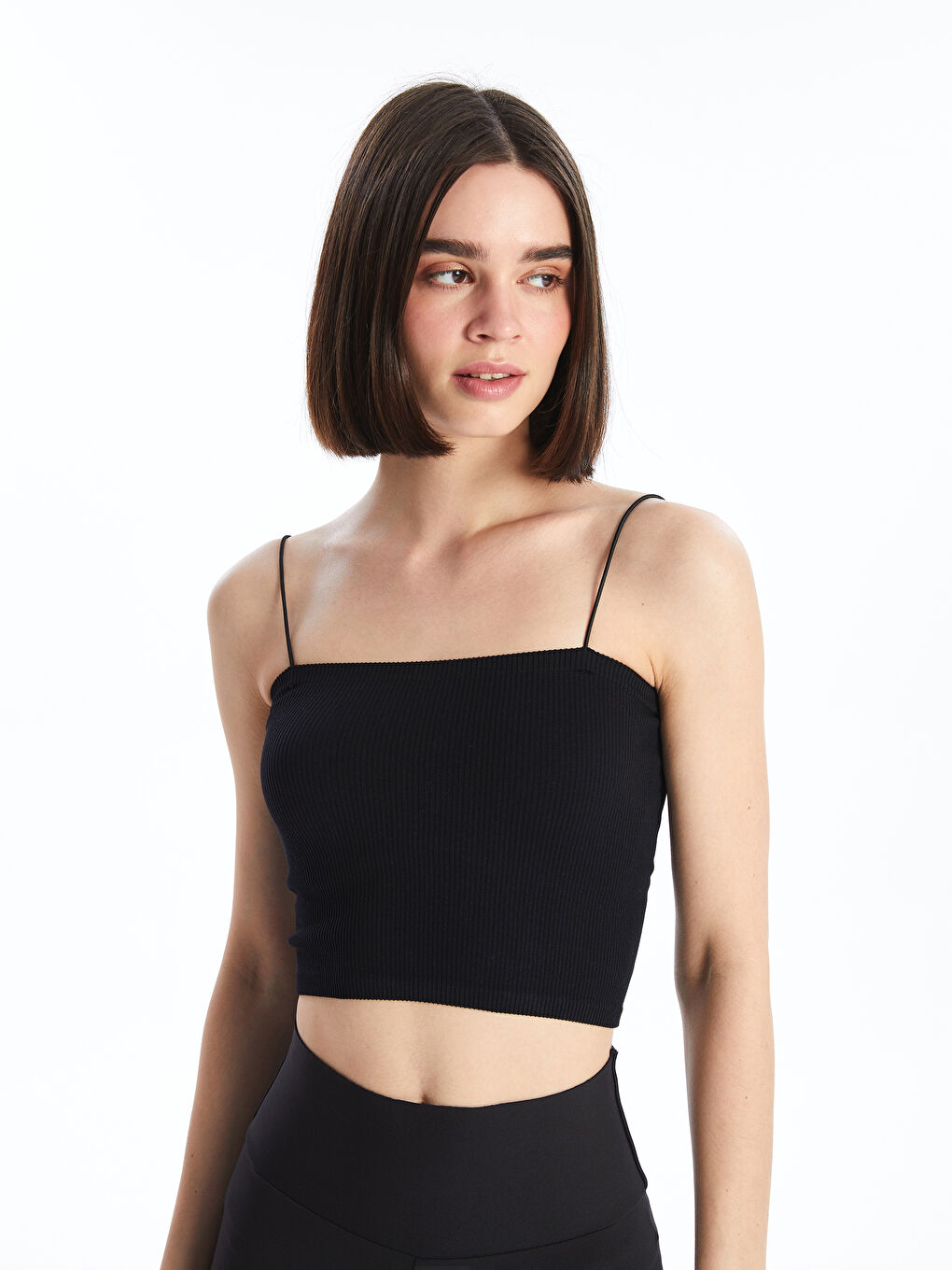 XSIDE Quadratischer Kragen Schlichtes Riemchen Bauchfreies Top für Damen -S4IT63Z8-CVL