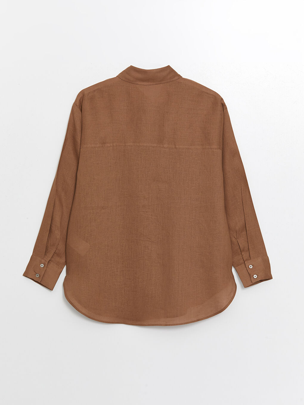 Plain Long Sleeve Oversize Linen Women's Shirt -S4IT66Z8-R1L