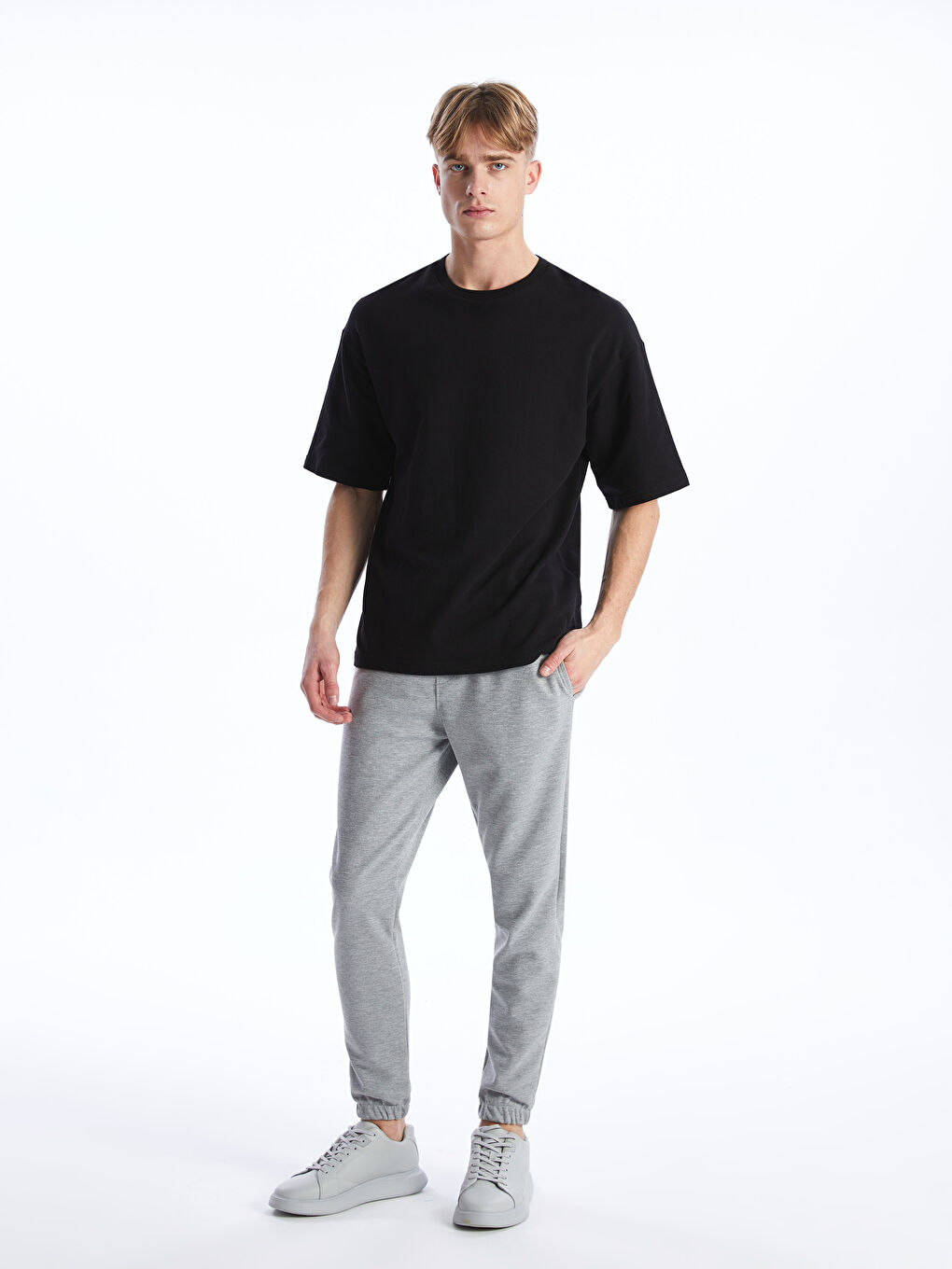 Gri Slim Fit Erkek Jogger Eşofman Altı-1