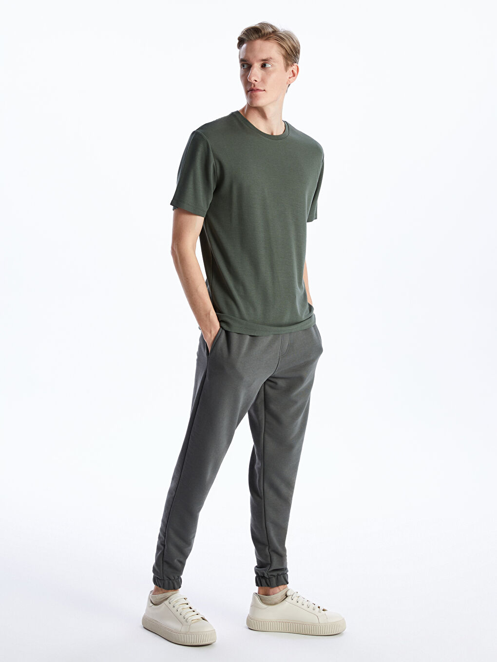 Haki Slim Fit Erkek Jogger Eşofman Altı-2