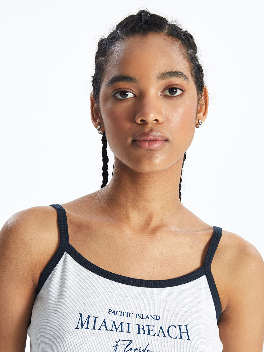 Women's Crop with U Neck Printed Straps -S4IT99Z8-JMD