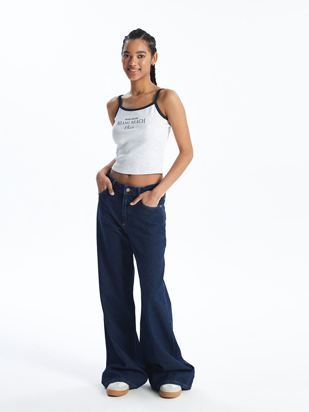 Women's Crop with U Neck Printed Straps -S4IT99Z8-JMD