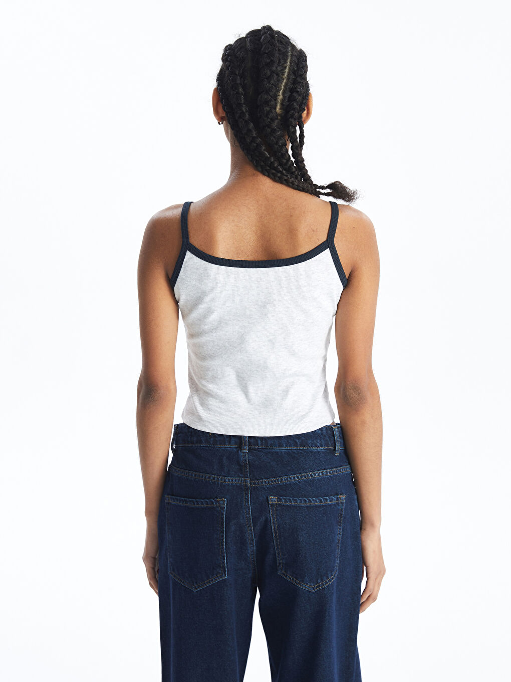 Women's Crop with U Neck Printed Straps -S4IT99Z8-JMD