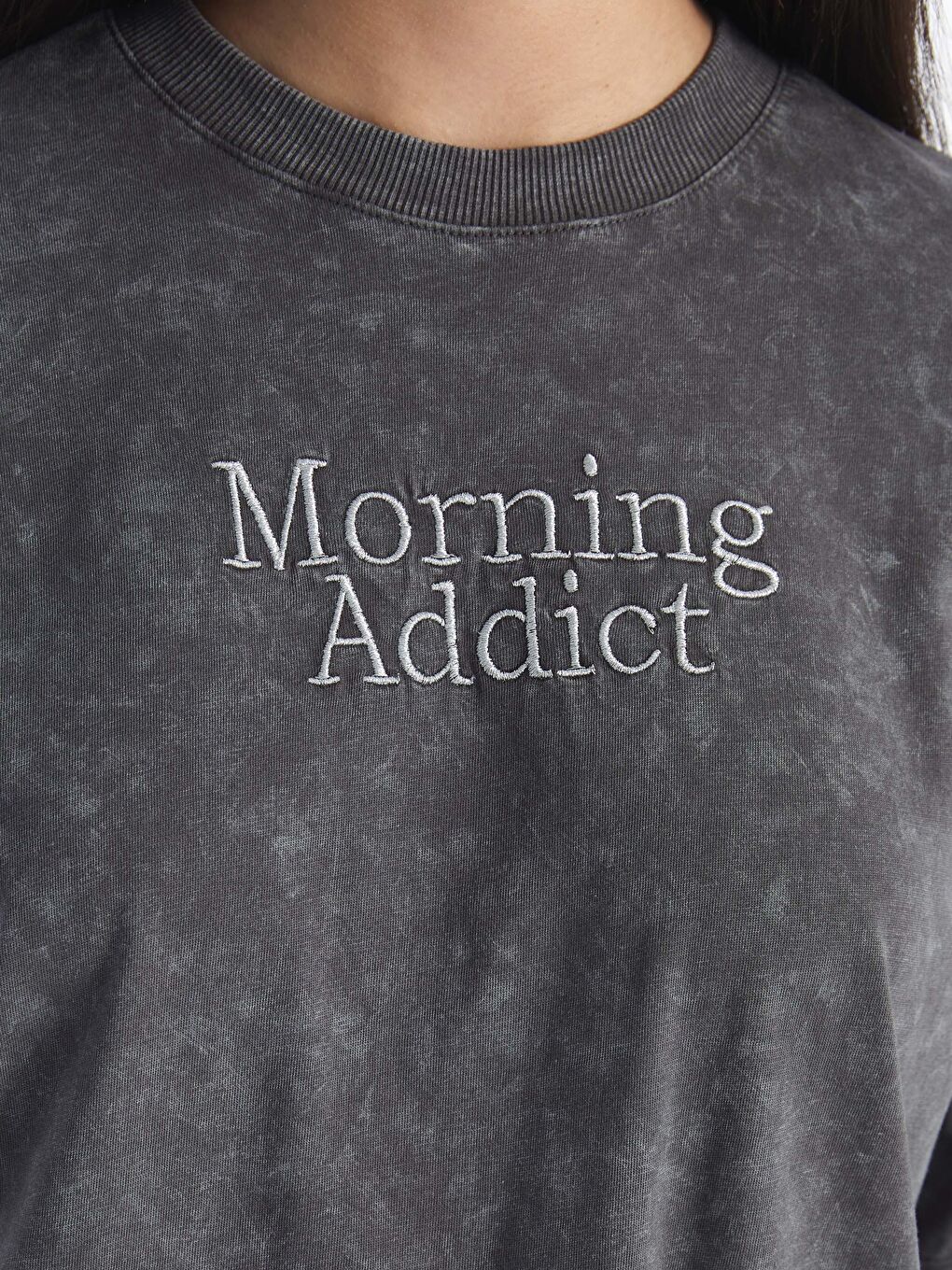 Crew Neck Printed Short Sleeve Women's T-shirt -S4IU31Z8-YCL