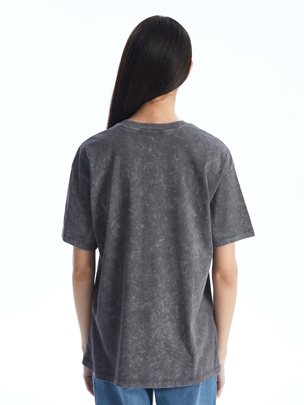 Crew Neck Printed Short Sleeve Women's T-shirt -S4IU31Z8-YCL