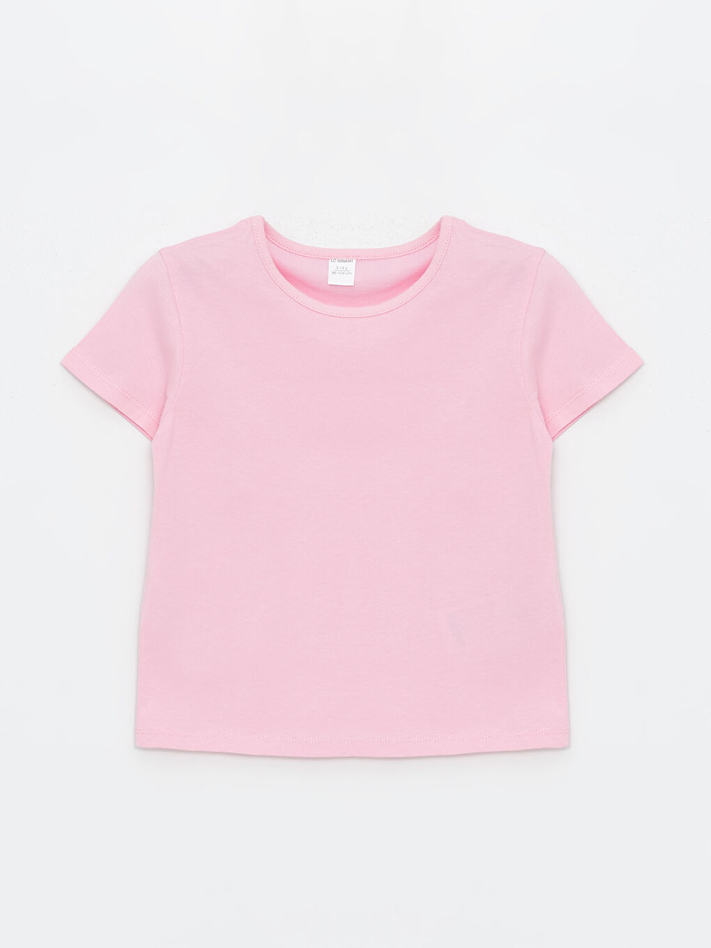 Gri Bisiklet Yaka Basic Kız Bebek Tişört 3'lü-1