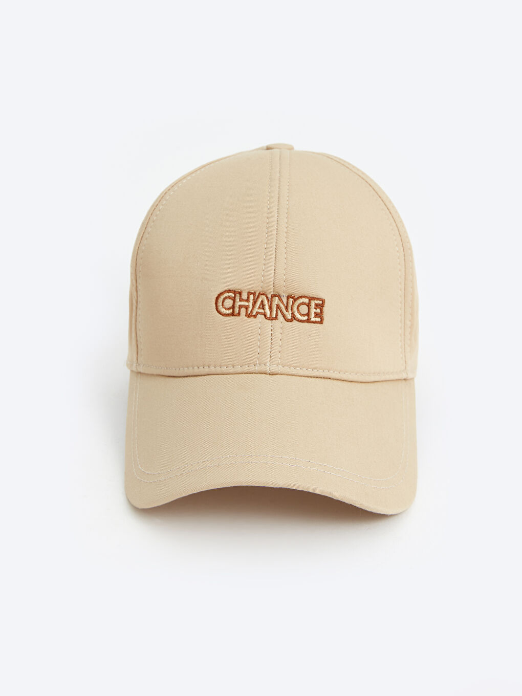 Bej Yazı Nakışlı Erkek Kep Şapka-3