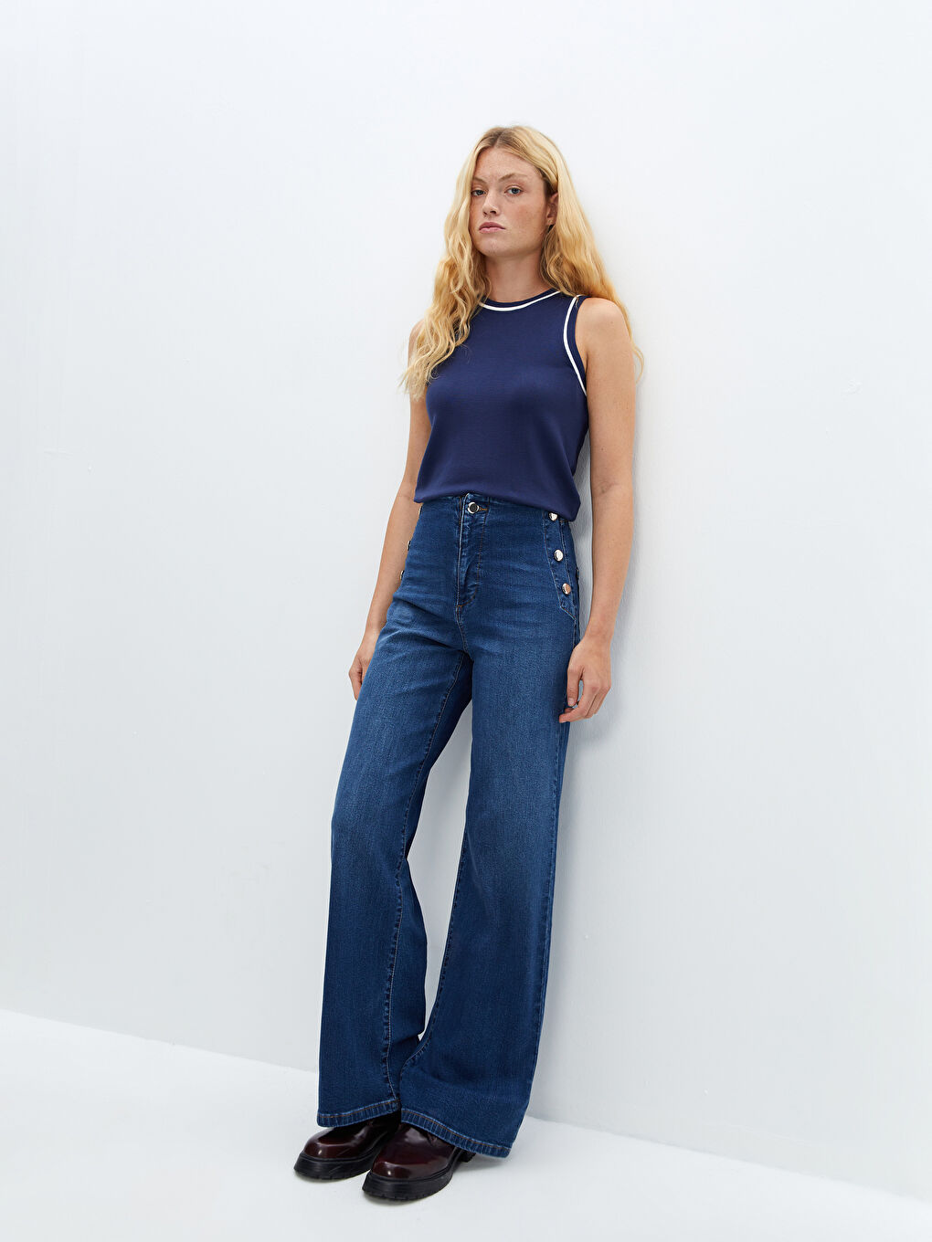 Jean Jambe Large pour Femmes