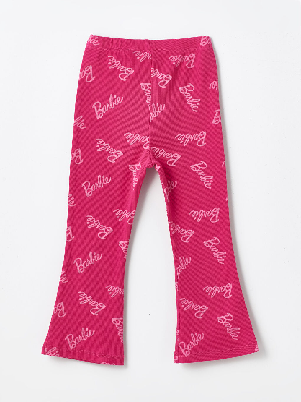 Ekru Bisiklet Yaka Uzun Kollu Barbie Baskılı Kız Bebek Tişört ve Tayt Pantolon 2'li-4