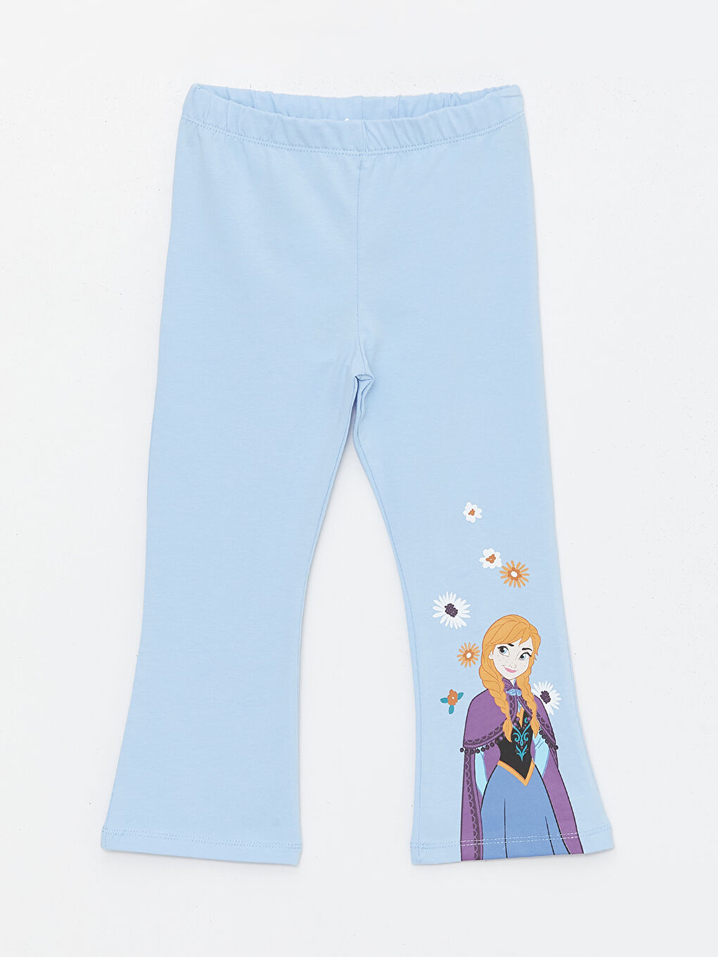 Pembe Beli Lastikli Elsa Baskılı Kız Bebek Tayt Pantolon-1