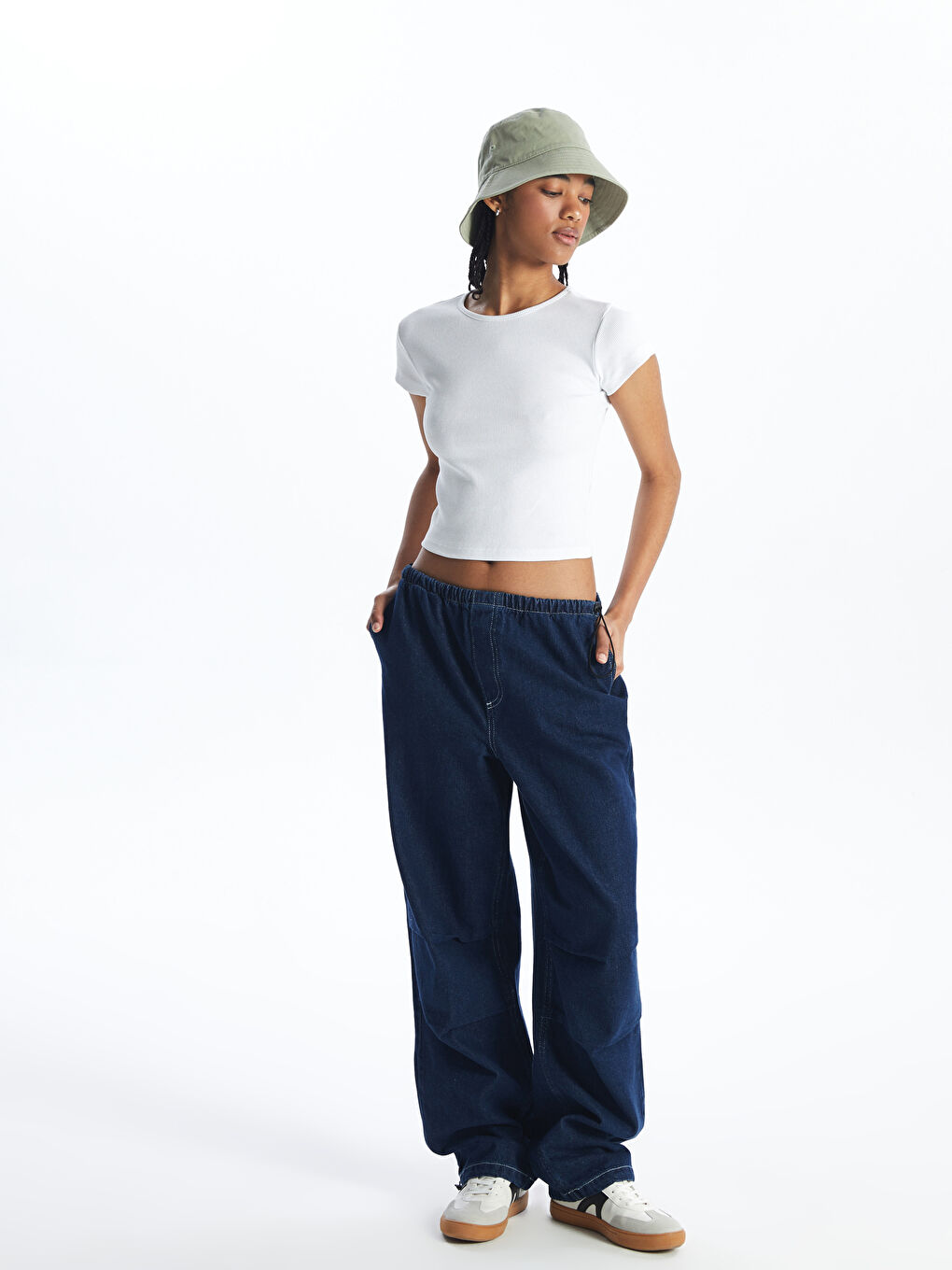Crew Neck Straight Short Sleeve Women's Crop T-Shirt -S4IU96Z8-Q6K