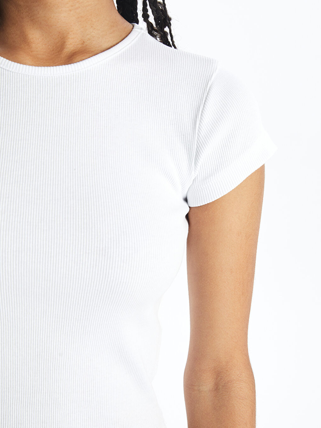 Crew Neck Straight Short Sleeve Women's Crop T-Shirt -S4IU96Z8-Q6K