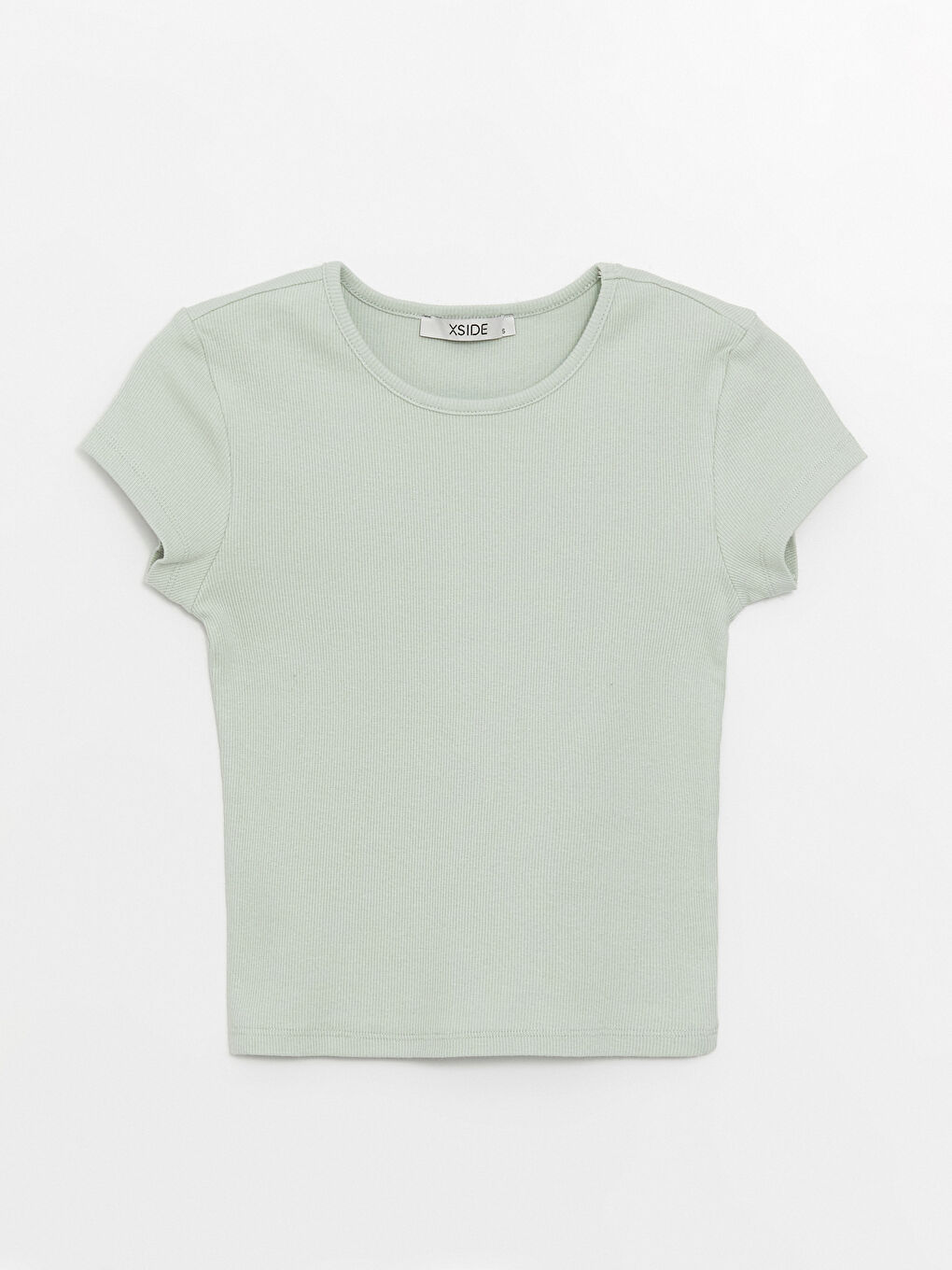 Crew Neck Straight Short Sleeve Women's Crop T-Shirt -S4IU96Z8-Q9Y