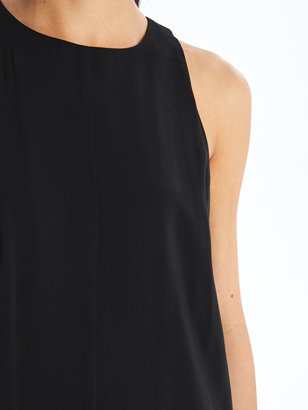 LCW Vision Women's Crew Neck Plain Dress -S4IV24Z8-CVL