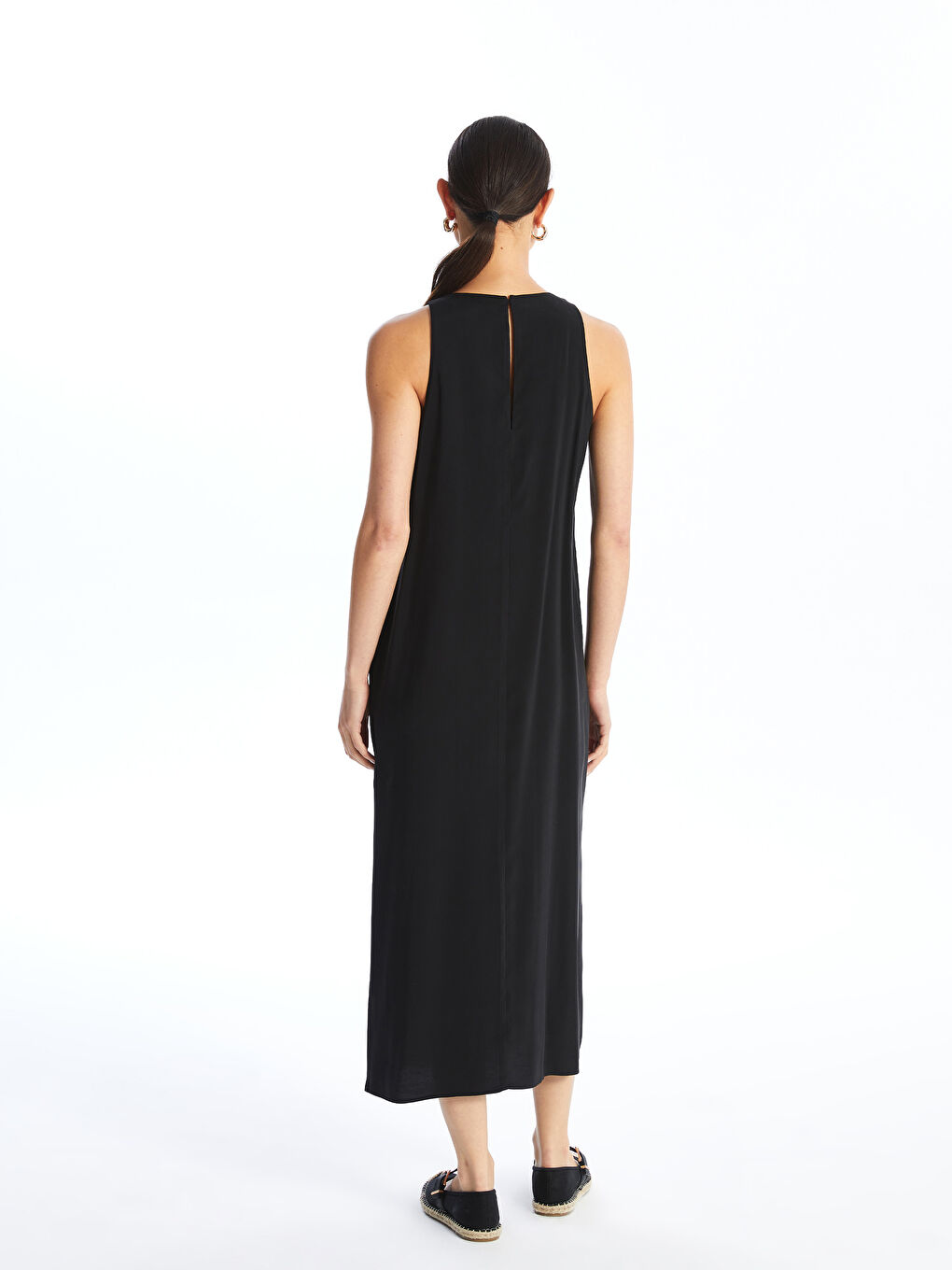 LCW Vision Women's Crew Neck Plain Dress -S4IV24Z8-CVL