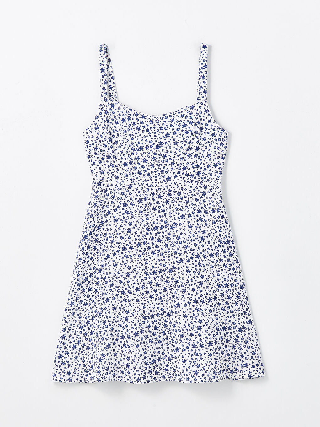 Square Collar Patterned Strappy Women's Dress -S4IV35Z8-VE4