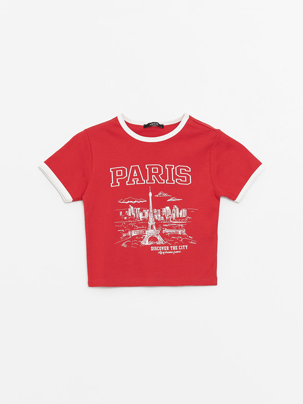 Crew Neck Printed Short Sleeve Crop Women's T-Shirt -S4IV44Z8-H0P