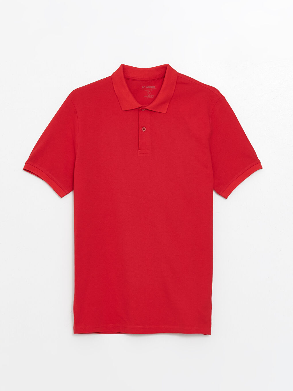 Kırmızı Polo Yaka Kısa Kollu Erkek Tişört-5