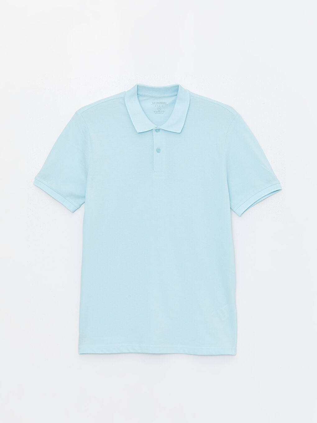 Mavi Polo Yaka Kısa Kollu Erkek Tişört-4