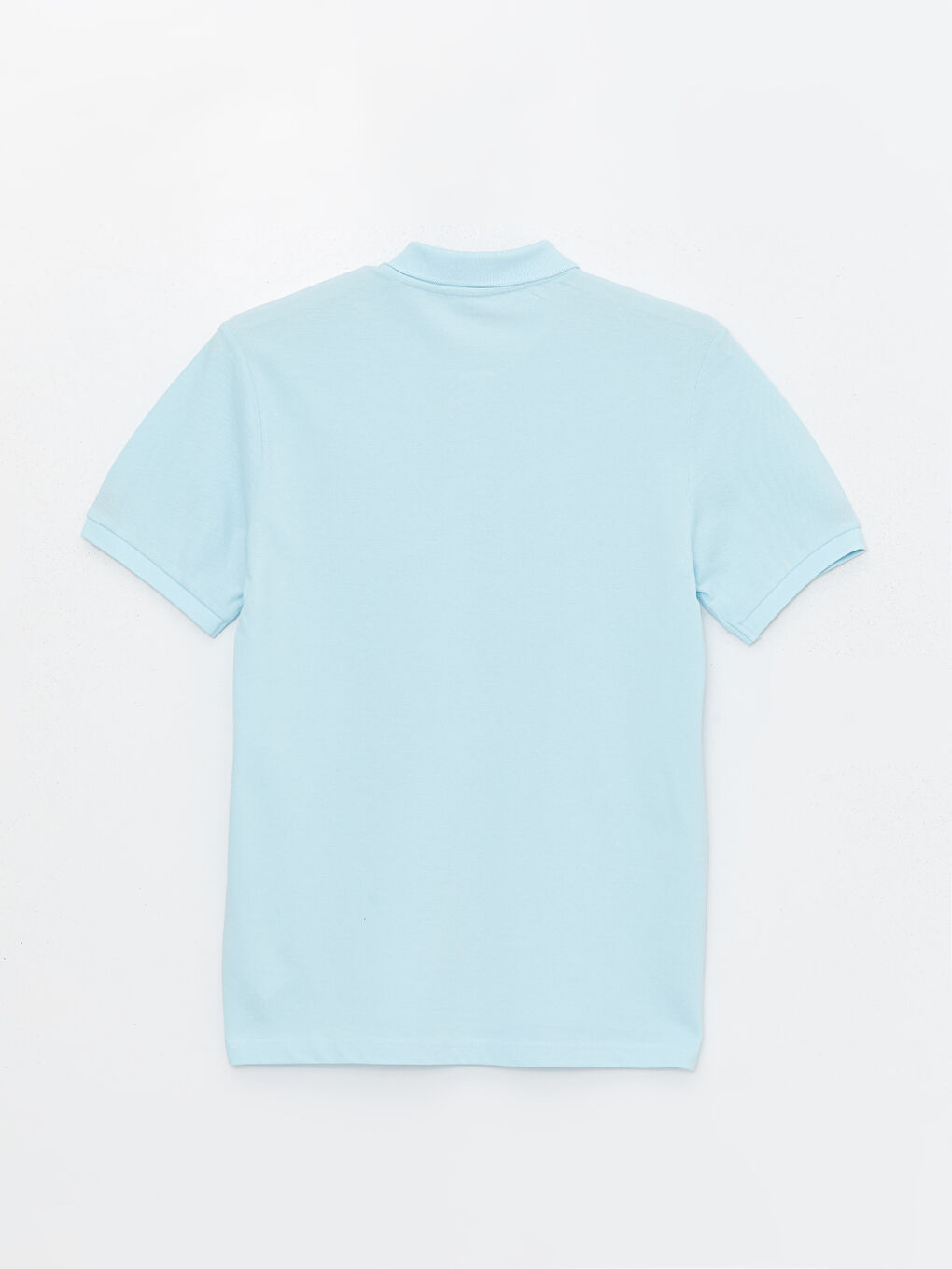 Mavi Polo Yaka Kısa Kollu Erkek Tişört-5