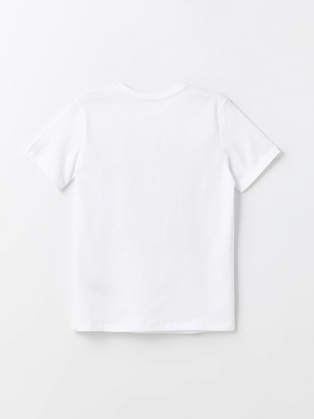 Beyaz Bisiklet Yaka Baskılı Kısa Kollu Erkek Çocuk Tişört-5