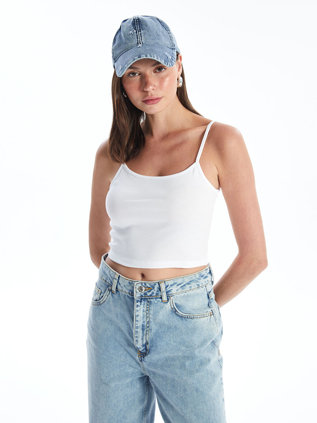 U-Neck Straight Strap Women's Crop -S4IY93Z8-Q6K