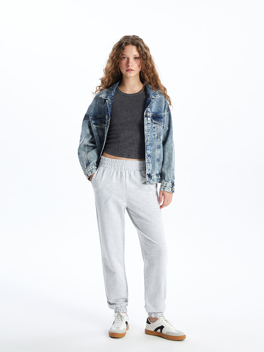 XSIDE Women's Elasticated Waist Plain Jogger Sweatpants -S4J033Z8-EFN