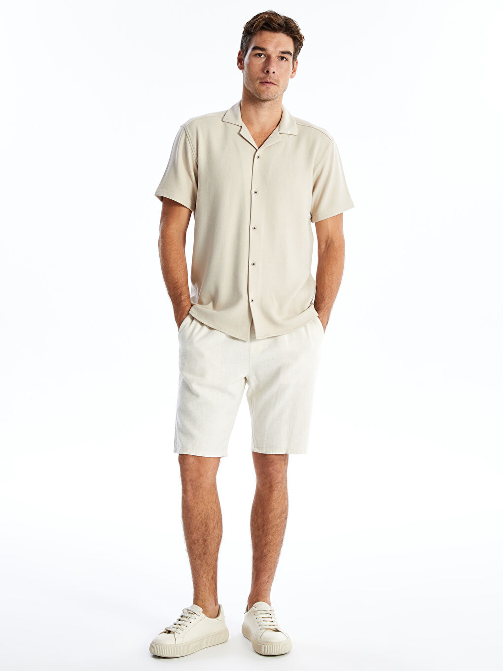 Standard Linen Blended Men's Shorts -S4J035Z8-RW0