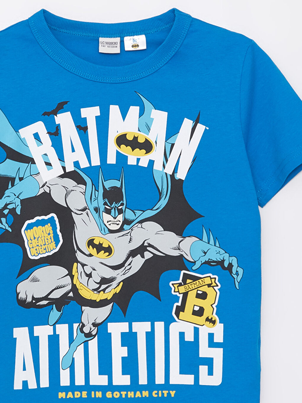 Crew Neck Batman Printed Short Sleeve Boys' T-Shirt-2