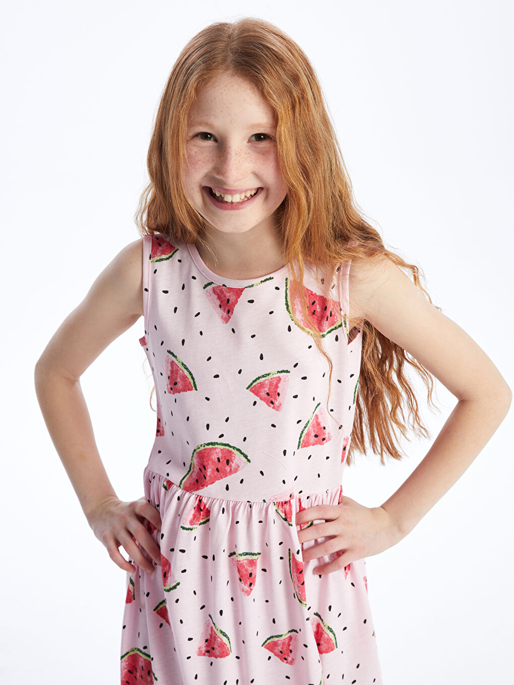 Pembe Bisiklet Yaka Baskılı Kız Çocuk Elbise-2