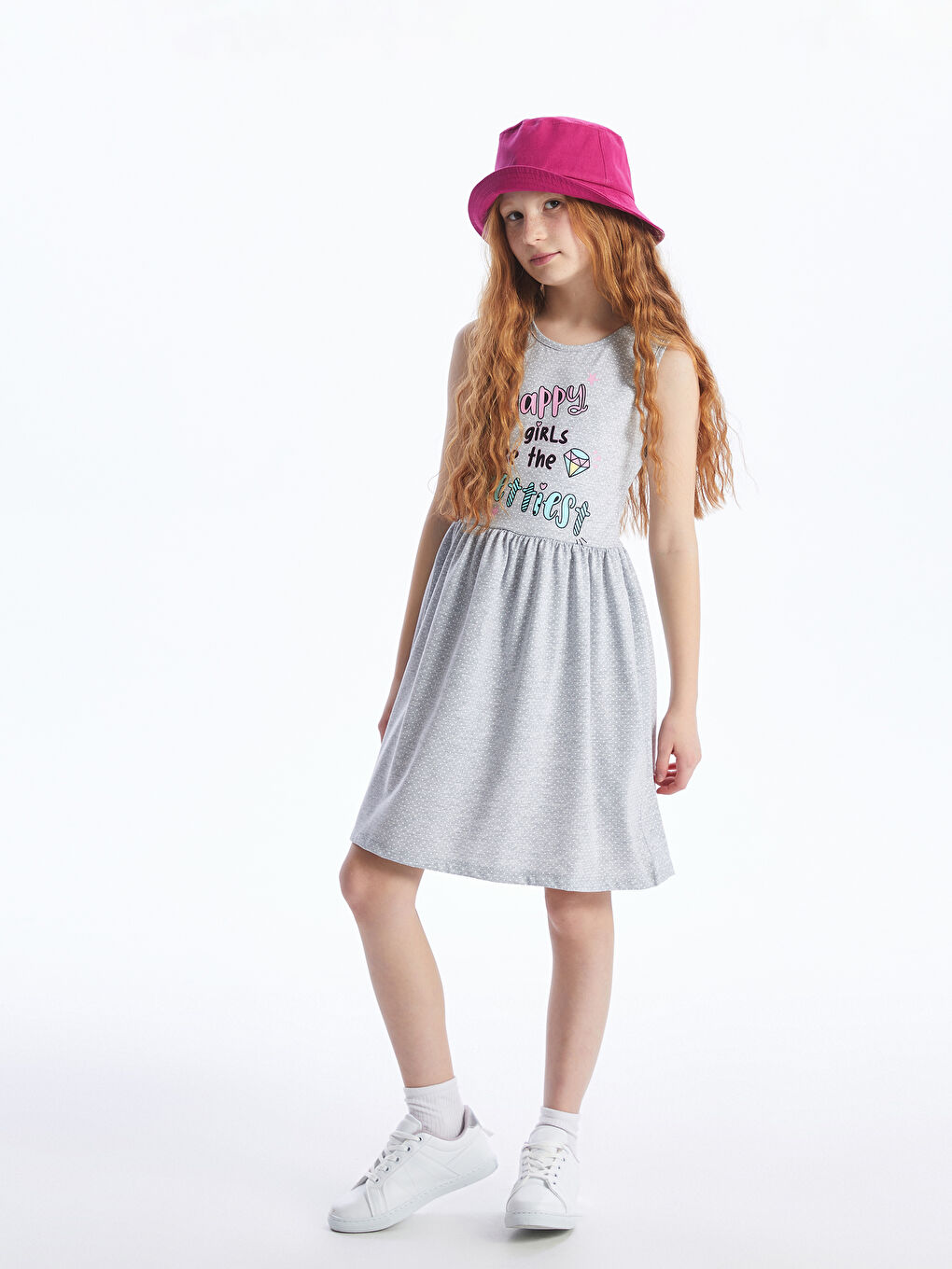 Crew Neck Printed Girl Dress -S4J091Z4-LRW